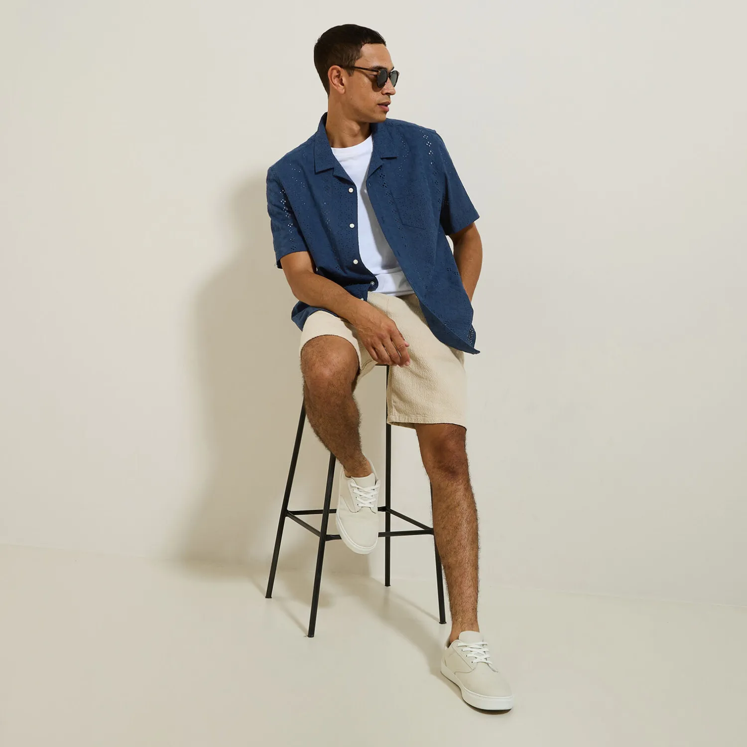 Jules Chemisette en coton broderie anglaise- Chemise