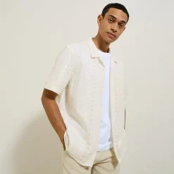 Jules Chemisette en coton broderie anglaise- Chemise