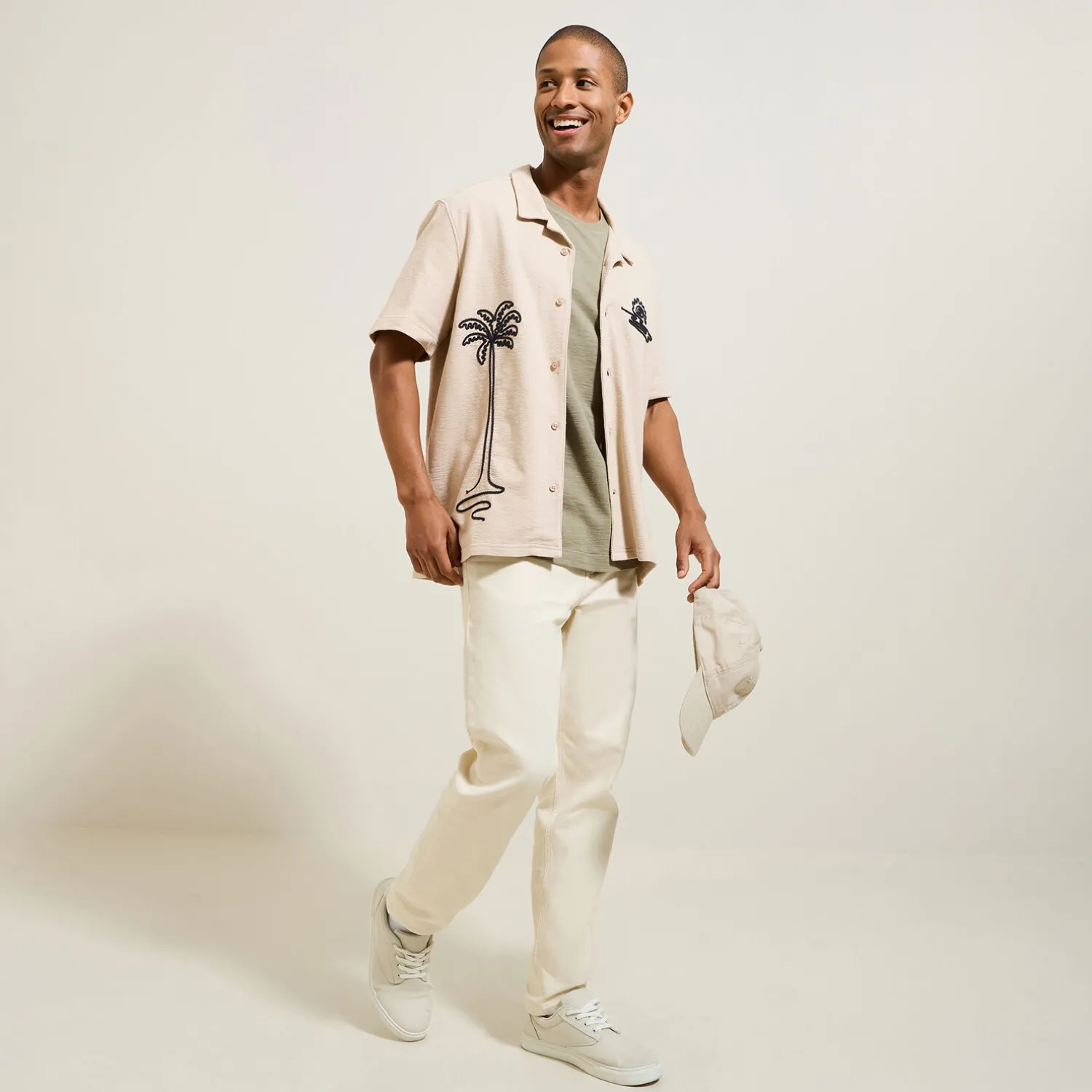 Jules Chemisette en coton broderie corde- Chemise