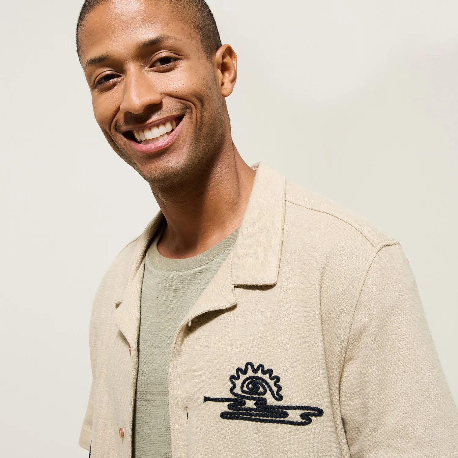 Jules Chemisette en coton broderie corde- Chemise