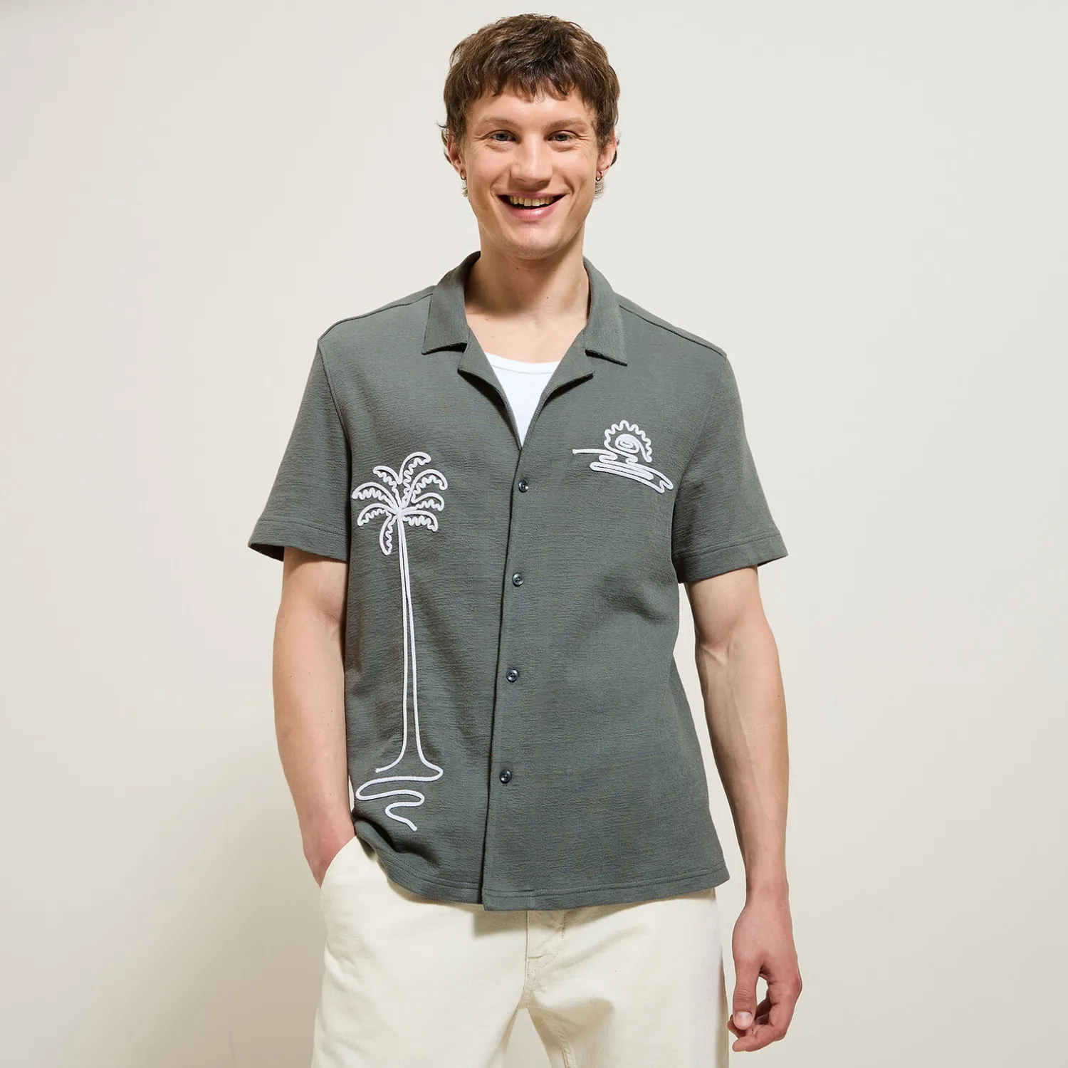 Jules Chemisette en coton broderie corde- Chemise