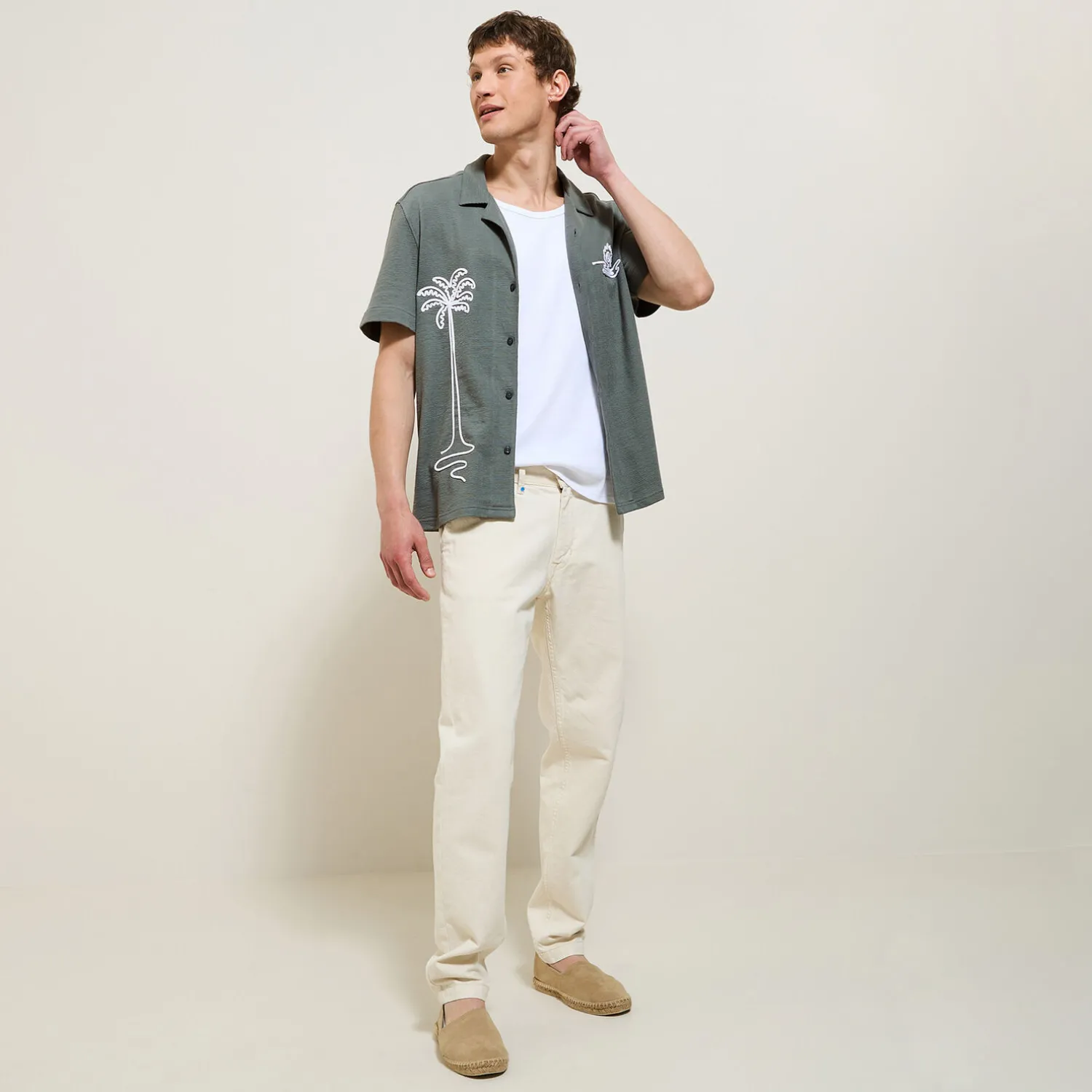 Jules Chemisette en coton broderie corde- Chemise