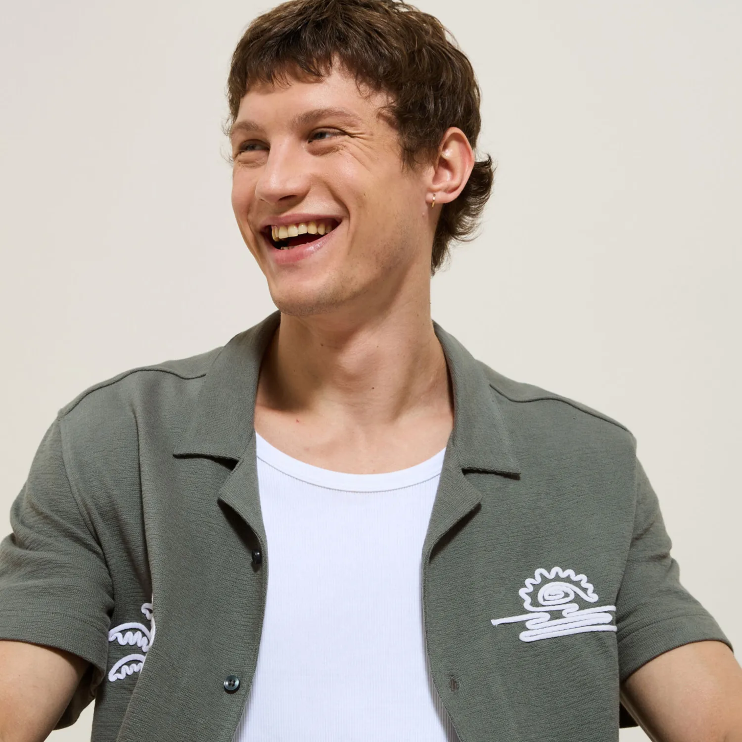 Jules Chemisette en coton broderie corde- Chemise