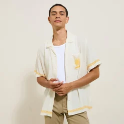 Jules Chemisette en coton imprimé placé- Chemise