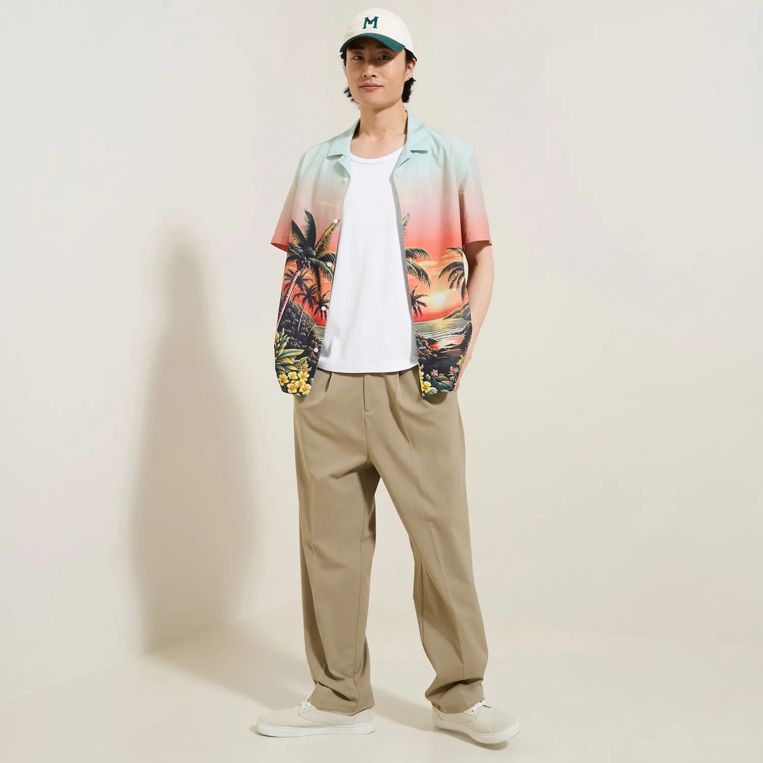 Jules Chemisette en coton imprimé hawaïen- Chemise