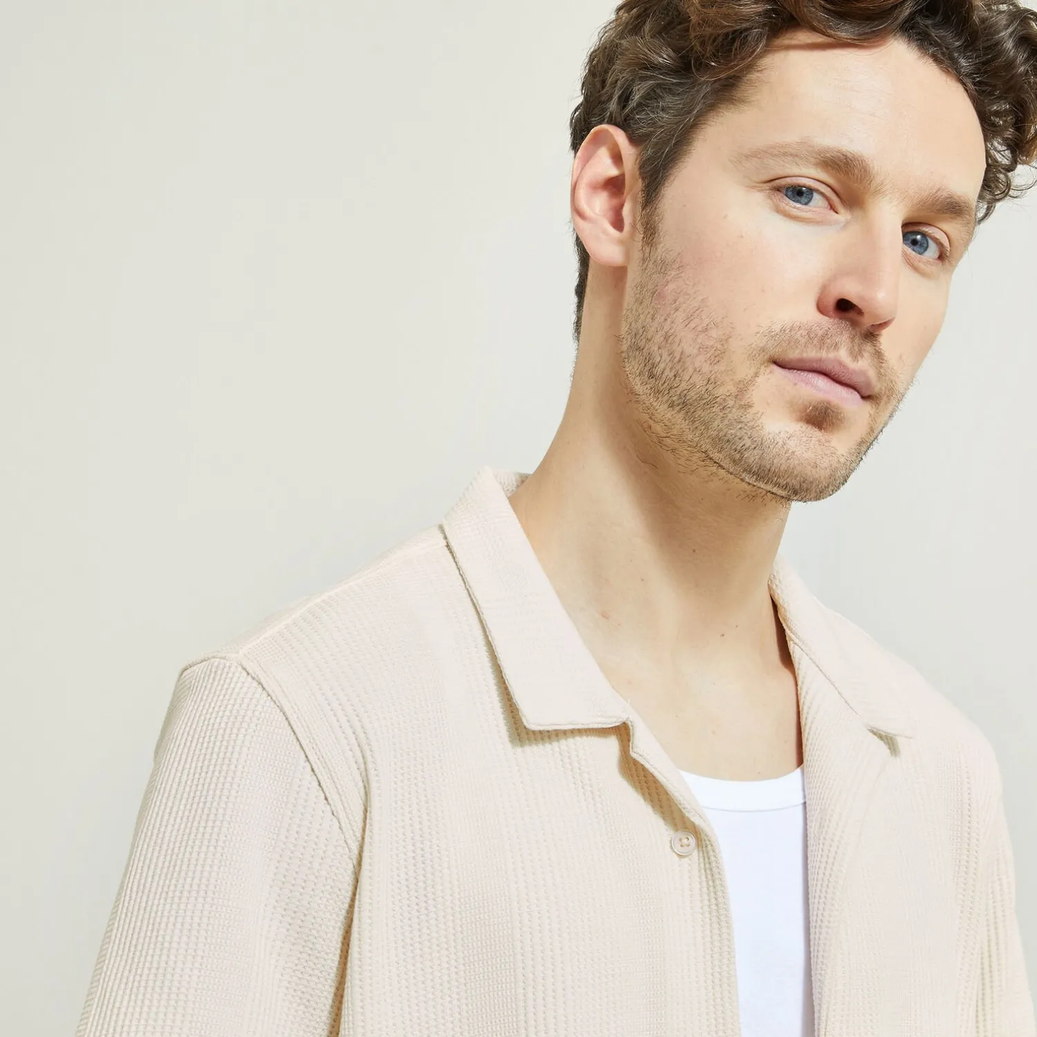 Jules Chemisette en coton matière gaufrée- Smart Casual|Chemise