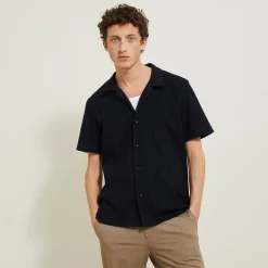 Jules Chemisette en coton matière gaufrée- Chemise