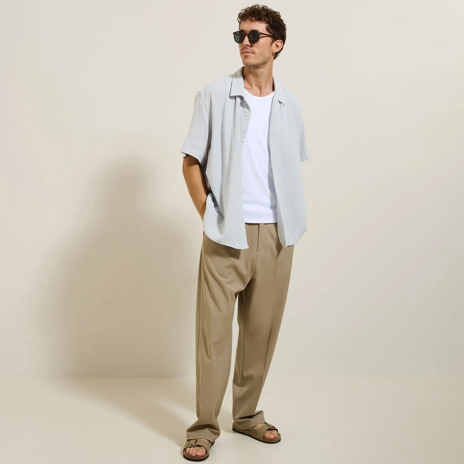 Jules Chemisette en gaze de coton texturée- Chemise