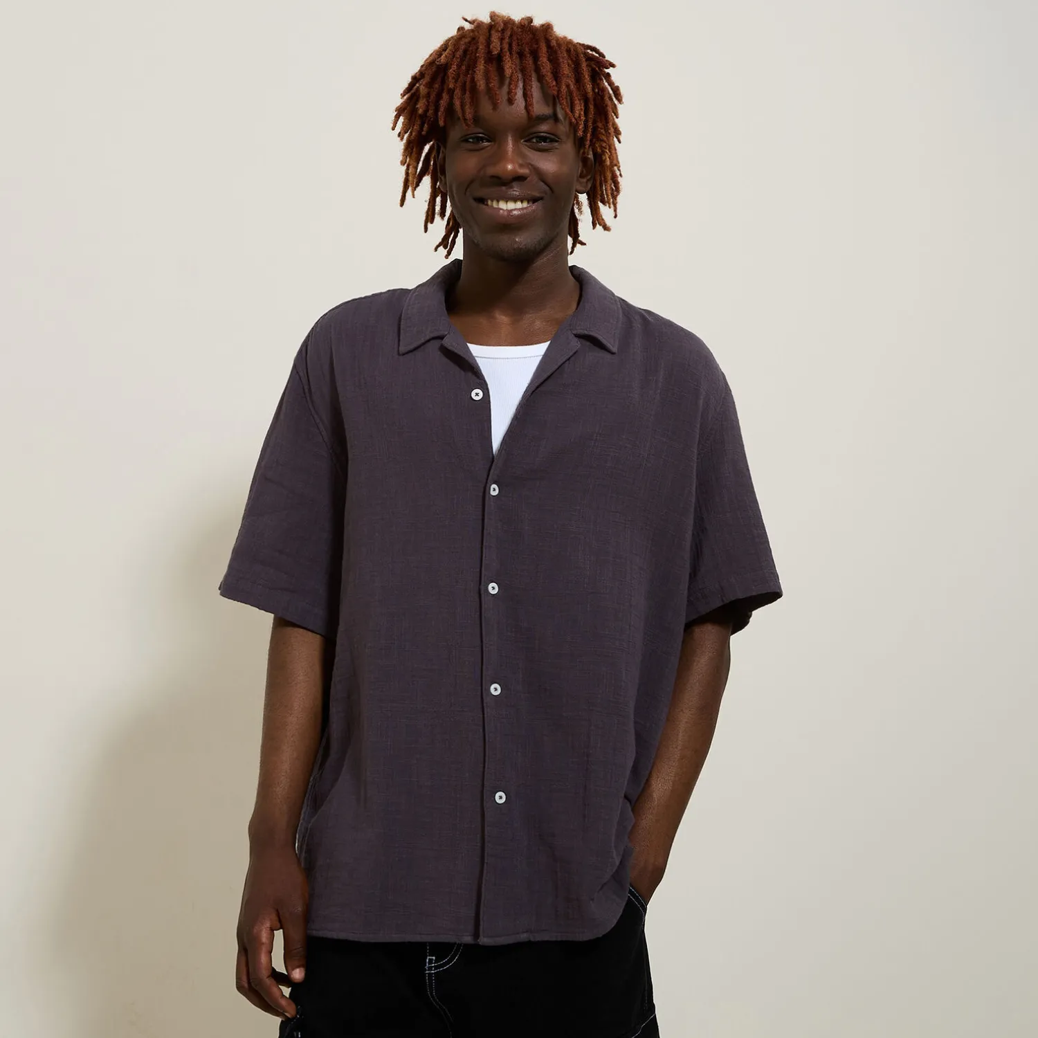 Jules Chemisette en gaze de coton texturée- Chemise