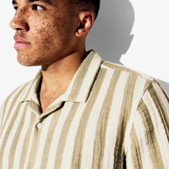 Jules Chemisette en gaze de coton rayée- Chemise