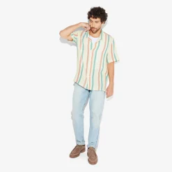 Jules Chemisette en gaze de coton rayée- Chemise