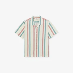 Jules Chemisette en gaze de coton rayée- Chemise