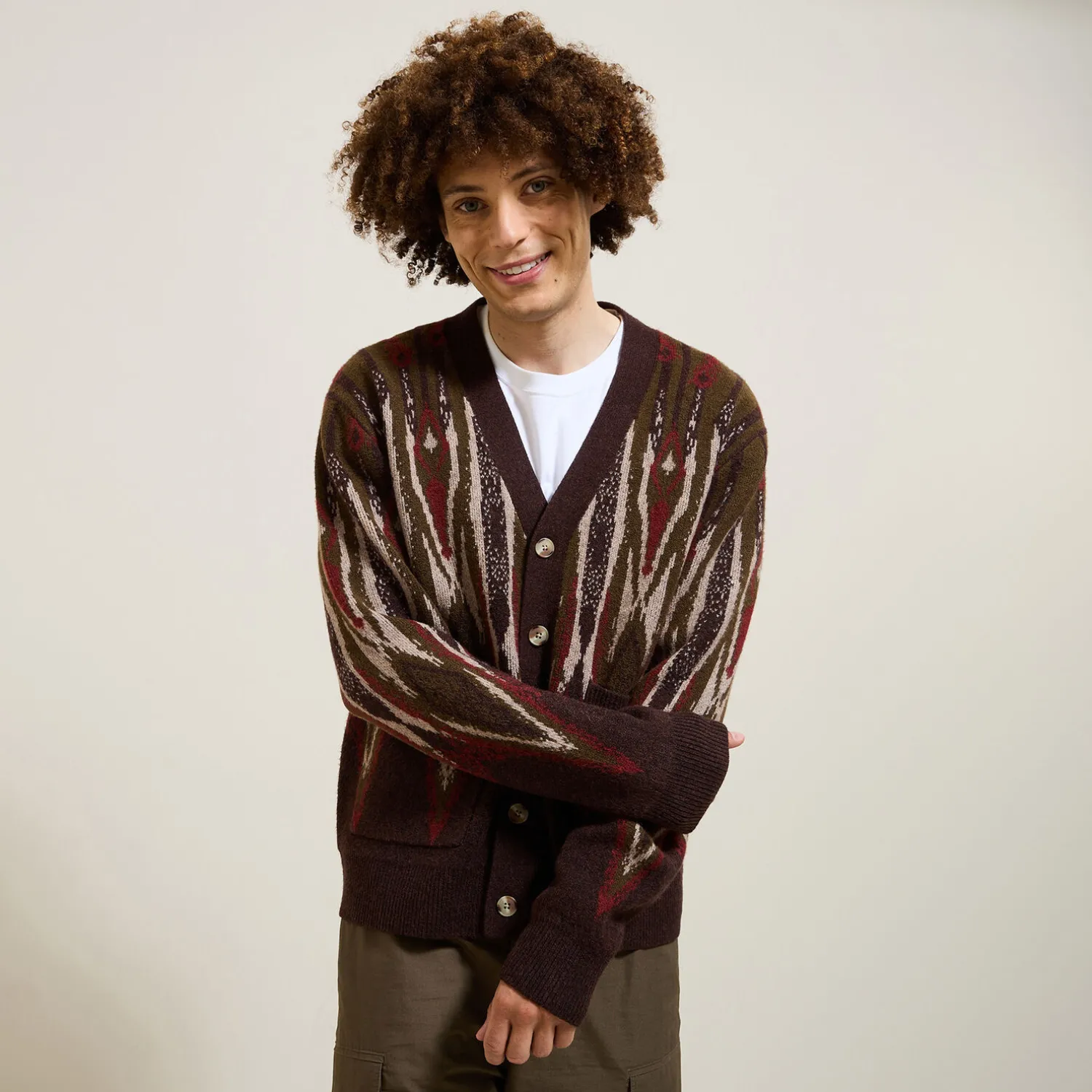 Jules Gilet cardigan jacquard- Gilet|Pull