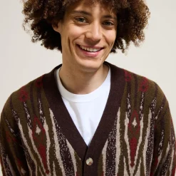 Jules Gilet cardigan jacquard- Gilet|Pull