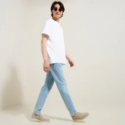 Jules Jean straight 3 longueurs délavé- Jeans Straight|Jeans