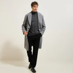 Jules Manteau long chevron col tailleur- Manteau & Blouson