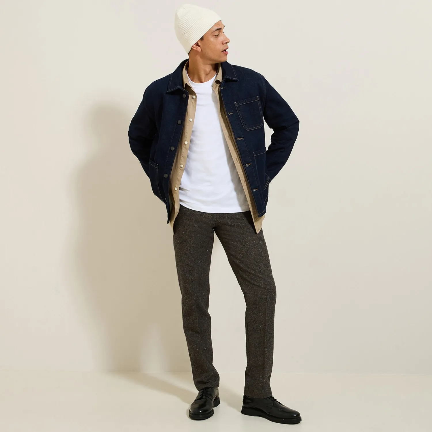 Jules Pantalon chino regular à plis flanelle- Pantalon Chino|Pantalon