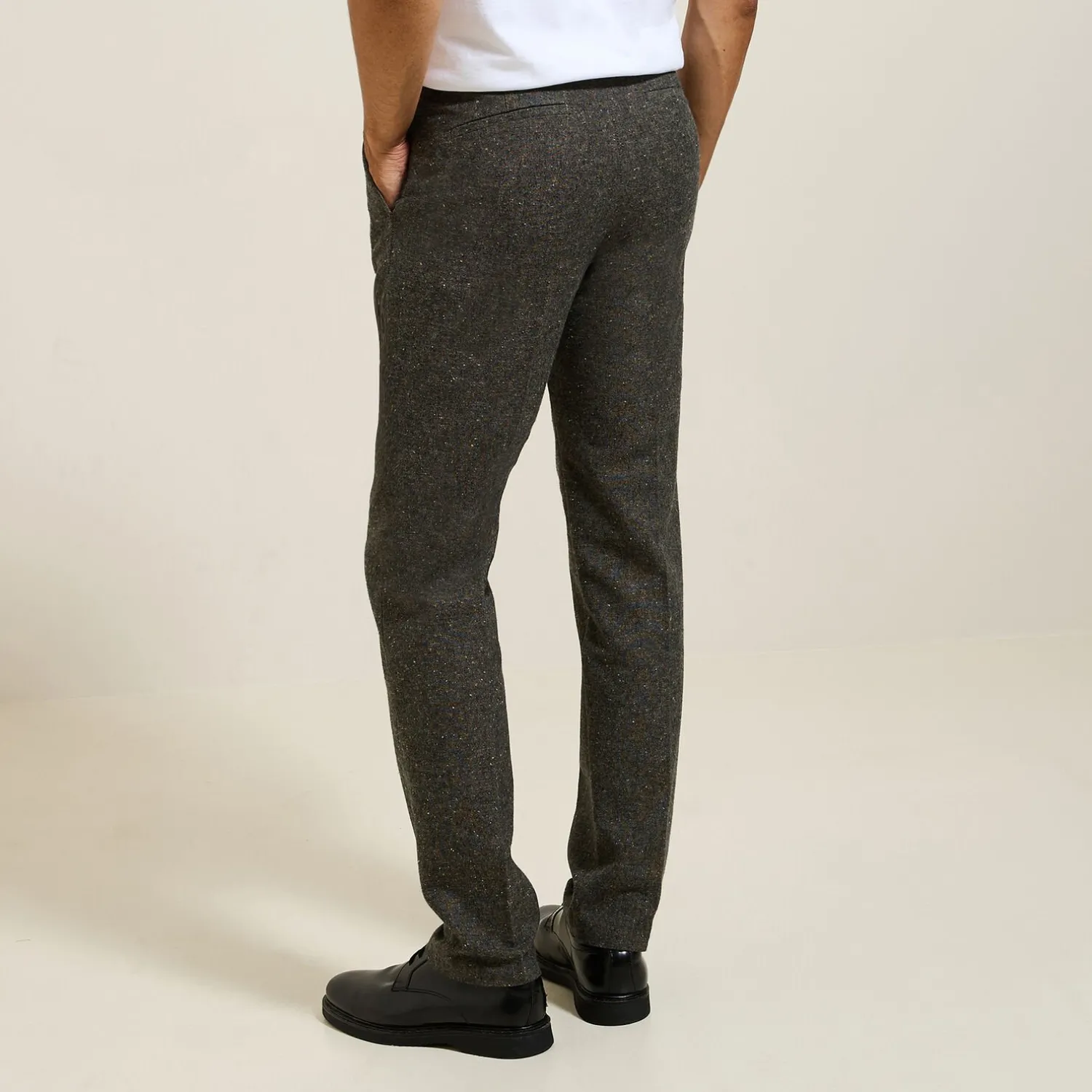 Jules Pantalon chino regular à plis flanelle- Pantalon Chino|Pantalon