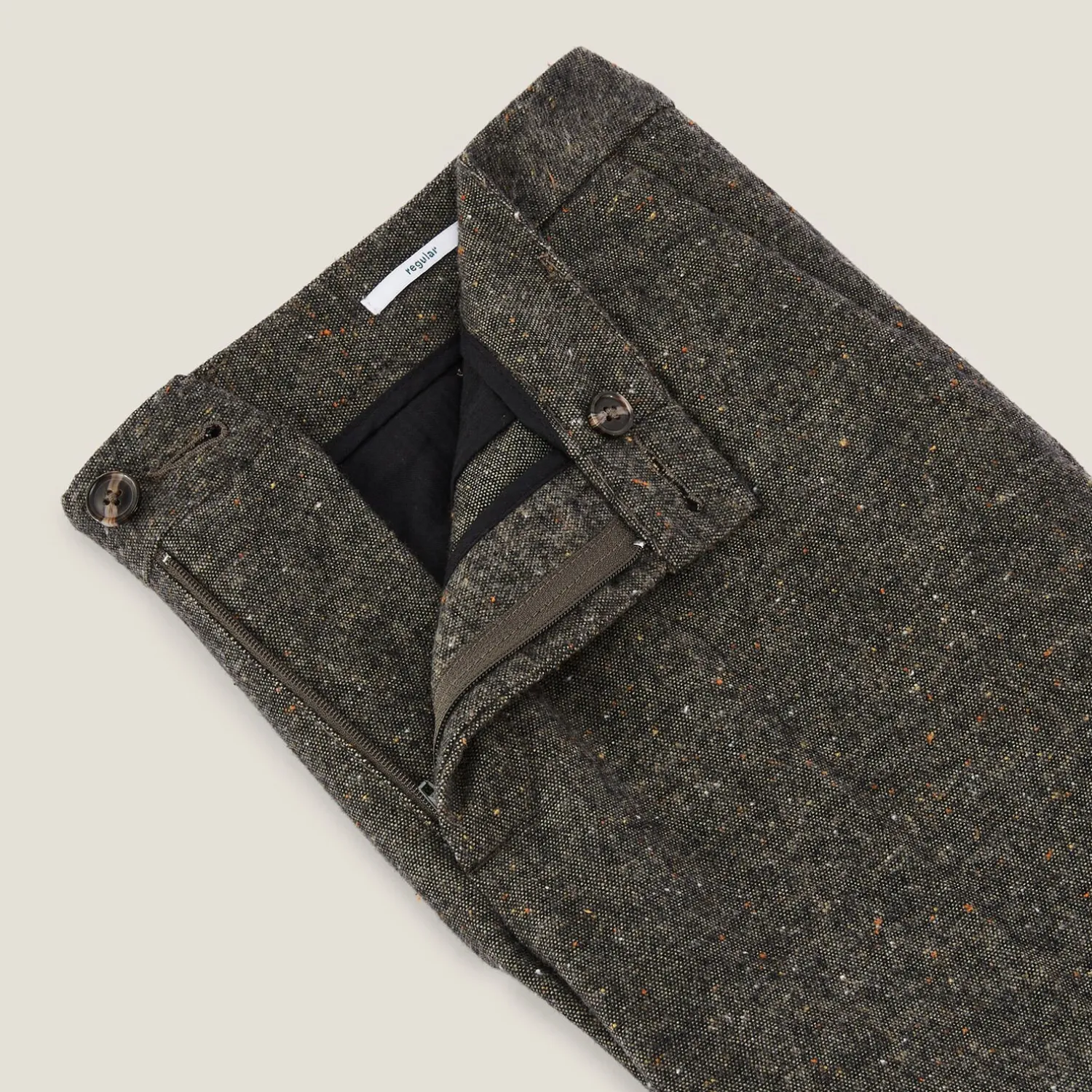 Jules Pantalon chino regular à plis flanelle- Pantalon Chino|Pantalon