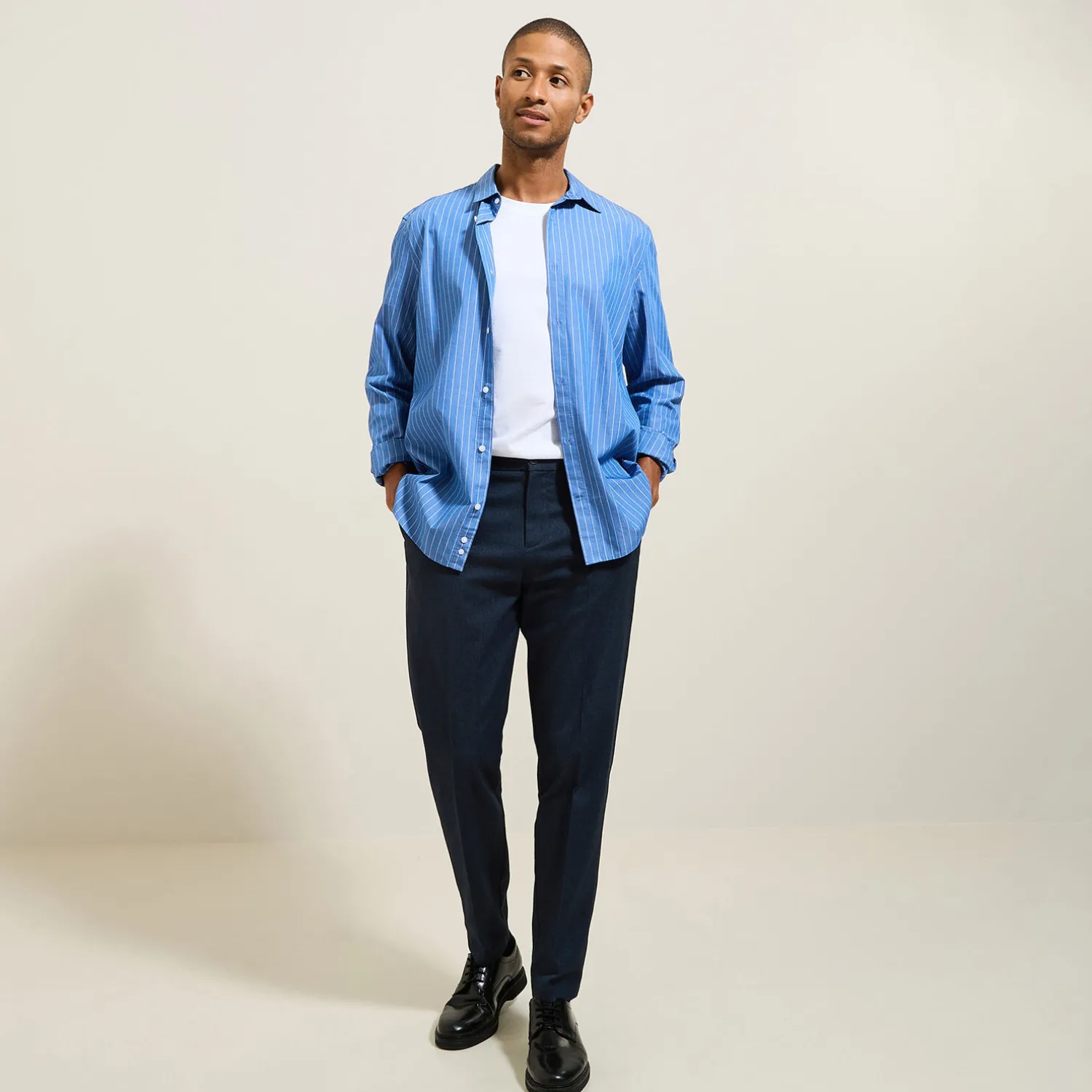 Jules Pantalon chino relax à plis motif chevron- Smart Casual|Pantalon Chino