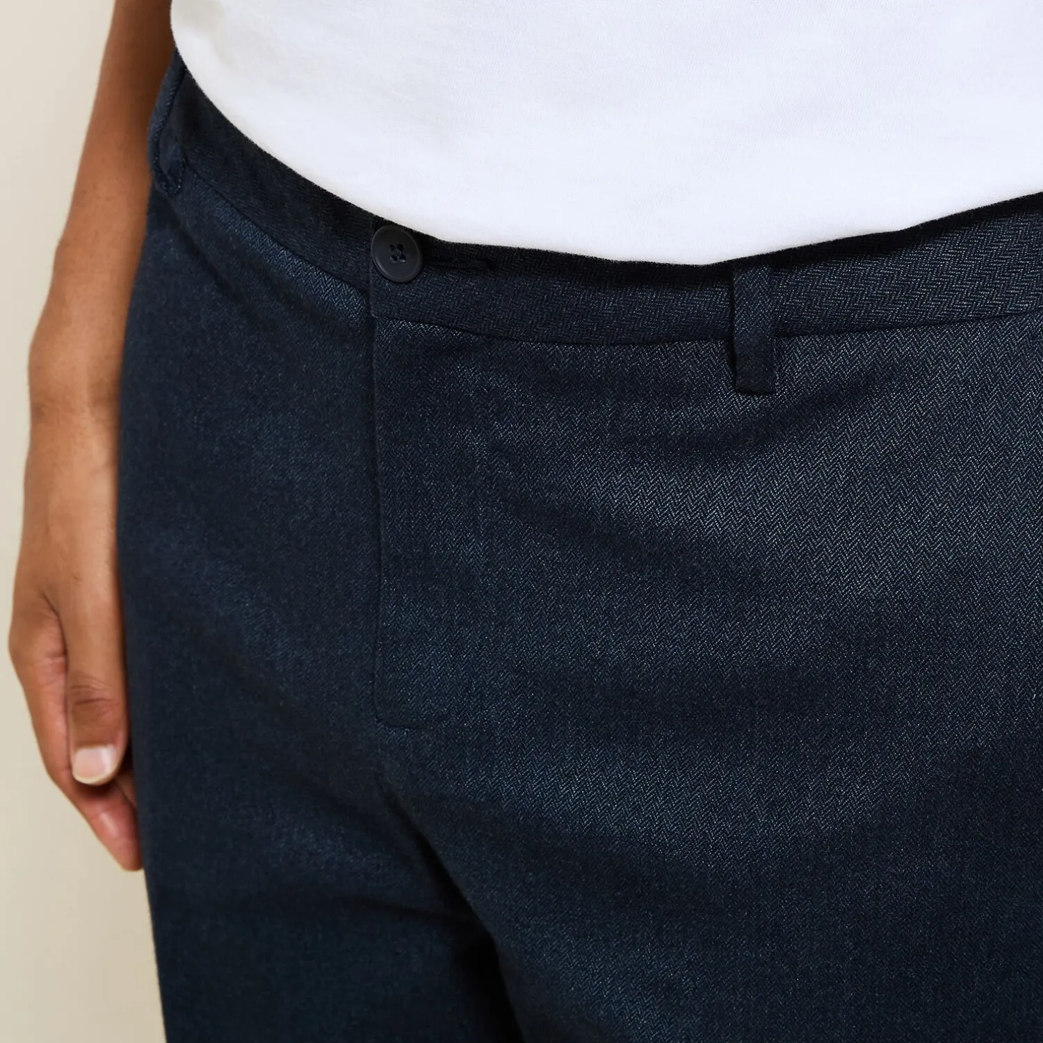 Jules Pantalon chino relax à plis motif chevron- Smart Casual|Pantalon Chino