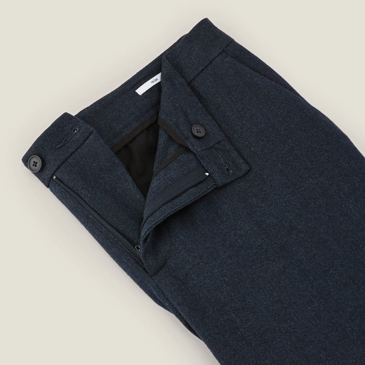 Jules Pantalon chino relax à plis motif chevron- Smart Casual|Pantalon Chino