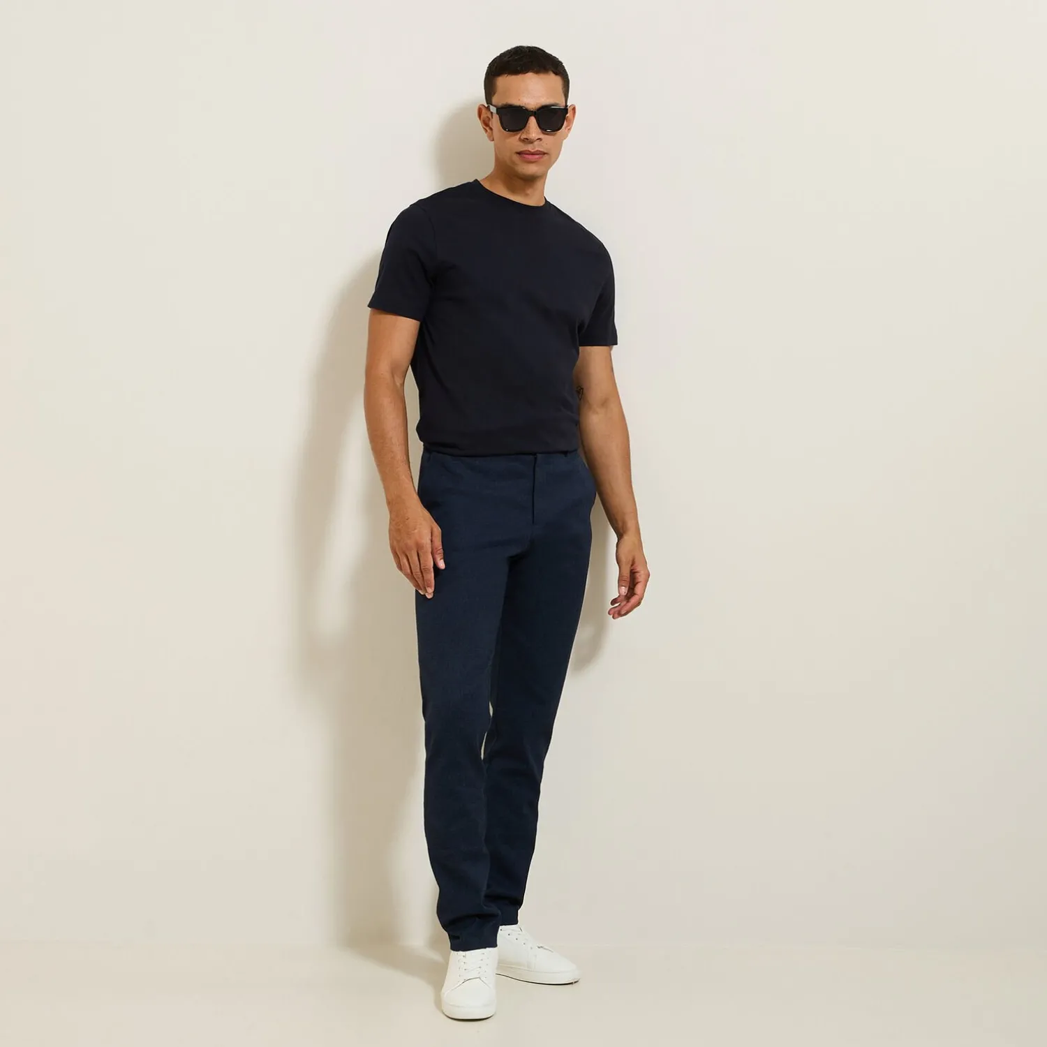 Jules Pantalon chino slim aspect flanelle- Pantalon Chino|Pantalon