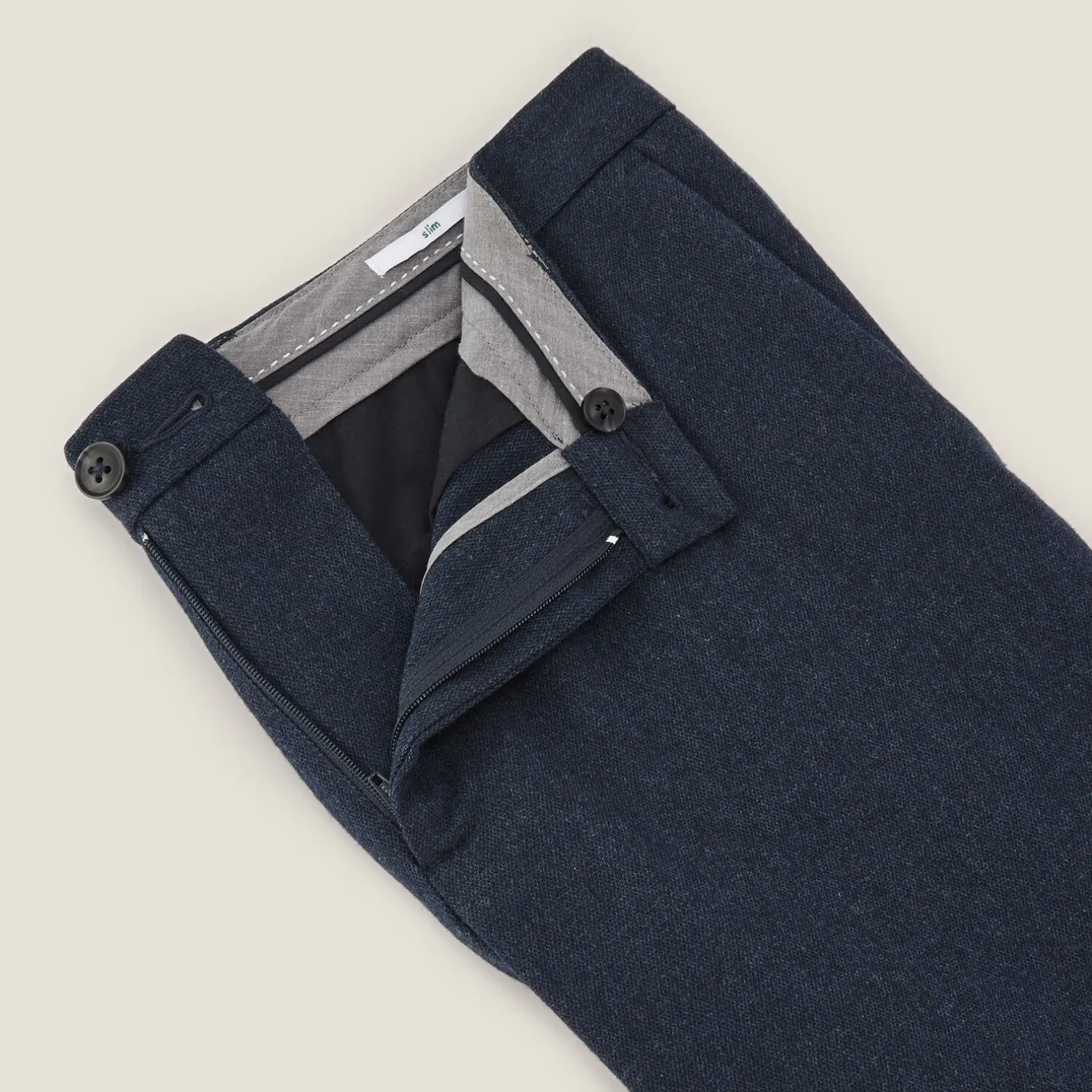 Jules Pantalon chino slim aspect flanelle- Pantalon Chino|Pantalon