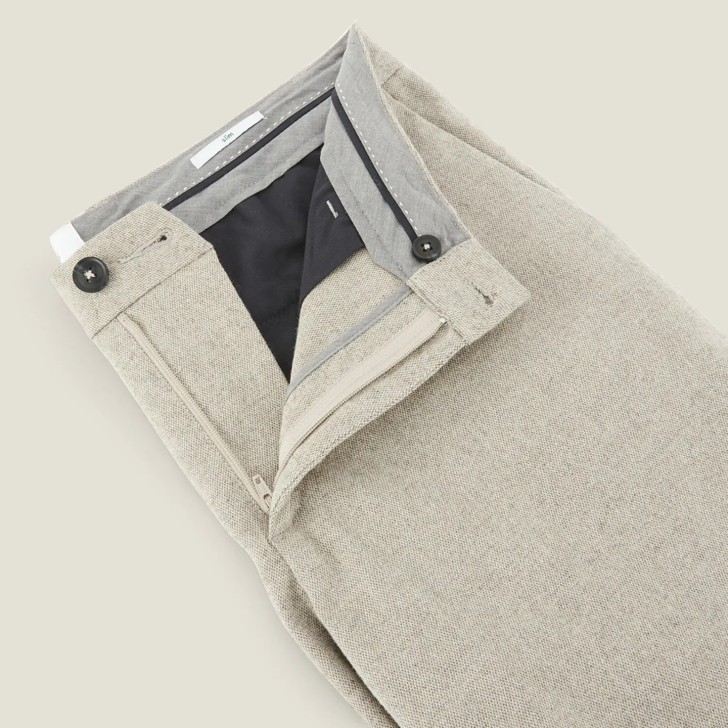 Jules Pantalon chino slim aspect flanelle- Pantalon Chino|Pantalon