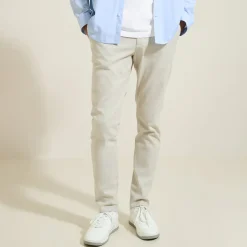 Jules Pantalon chino slim aspect flanelle- Pantalon Chino|Pantalon