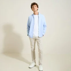 Jules Pantalon chino slim aspect flanelle- Pantalon Chino|Pantalon