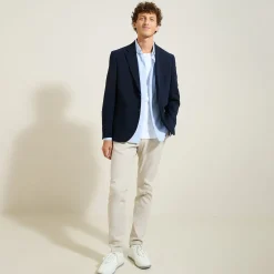 Jules Pantalon chino slim aspect flanelle- Pantalon Chino|Pantalon