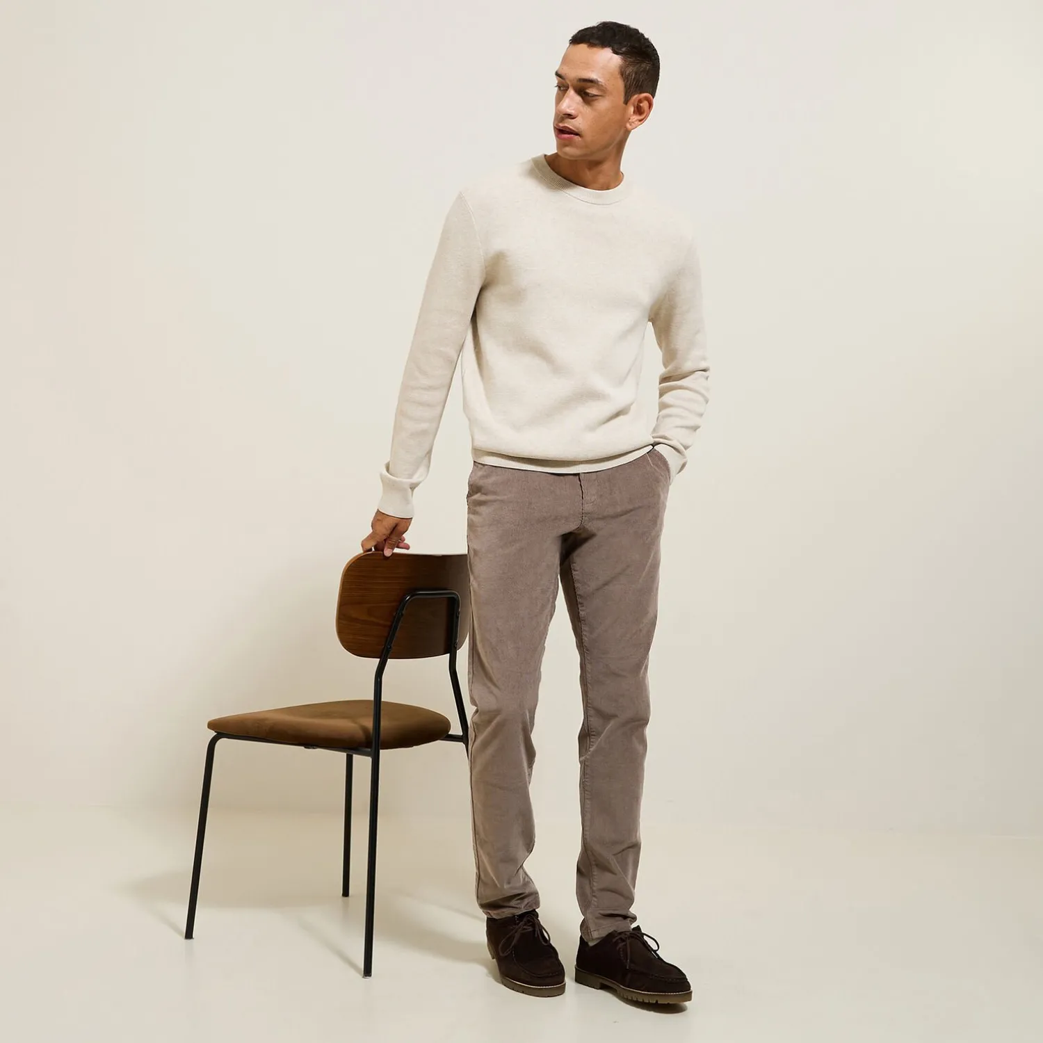 Jules Pantalon chino slim en velours- Pantalon Chino|Pantalon