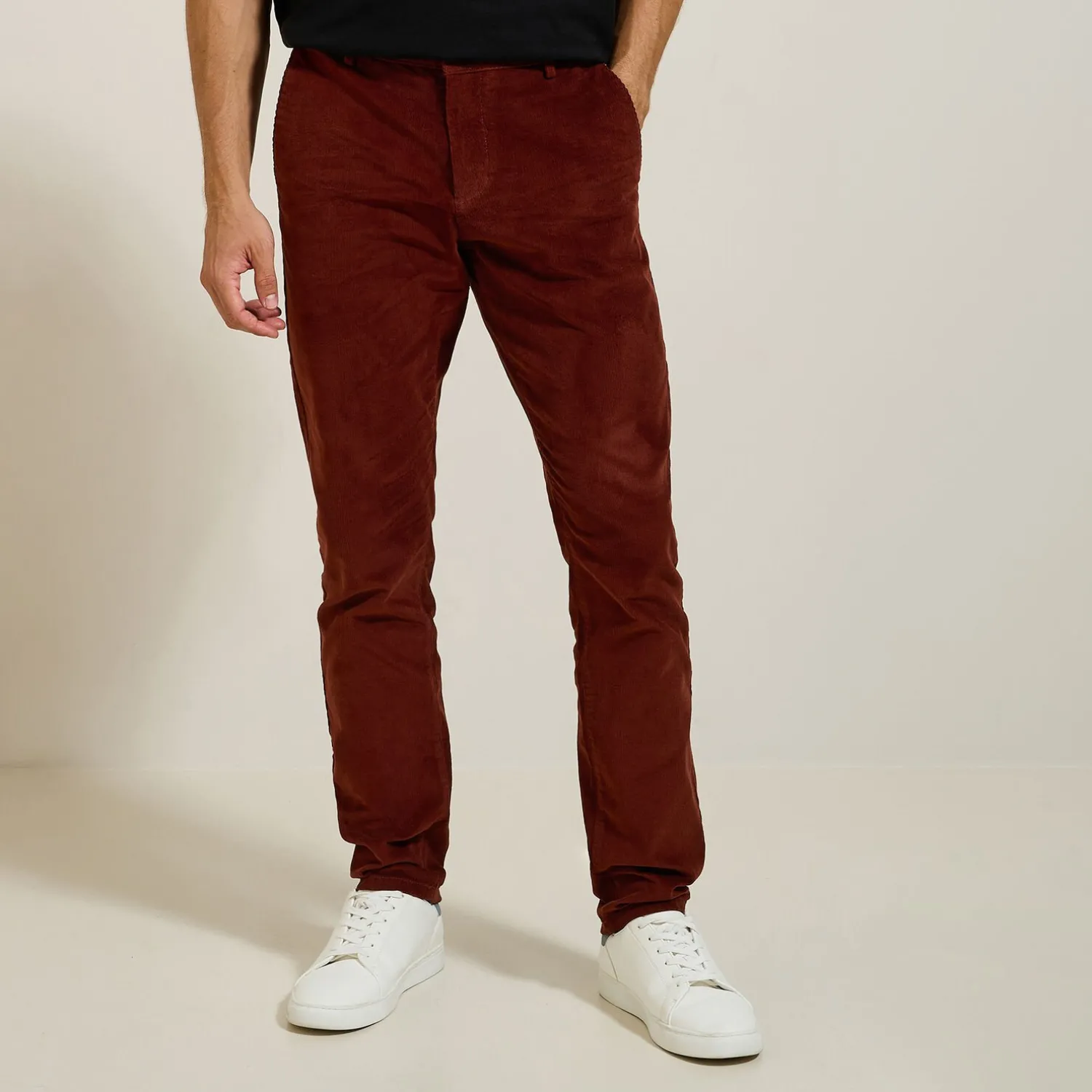 Jules Pantalon chino slim en velours- Pantalon Chino|Pantalon