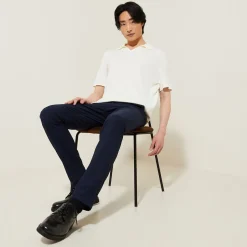 Jules Pantalon chino slim fantaisie intérieur gratté- Pantalon Chino|Pantalon