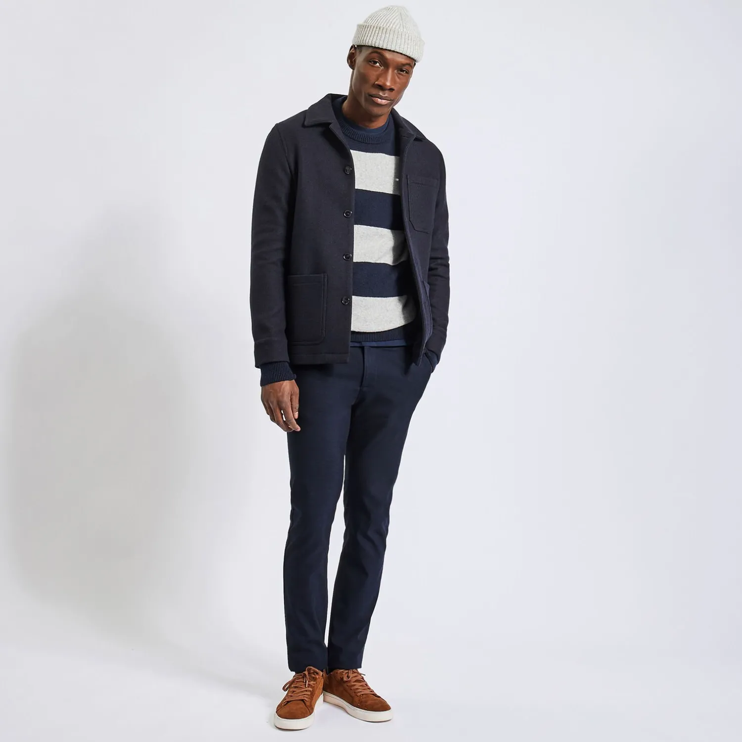 Jules Pantalon chino slim fantaisie intérieur gratté- Pantalon Chino|Pantalon