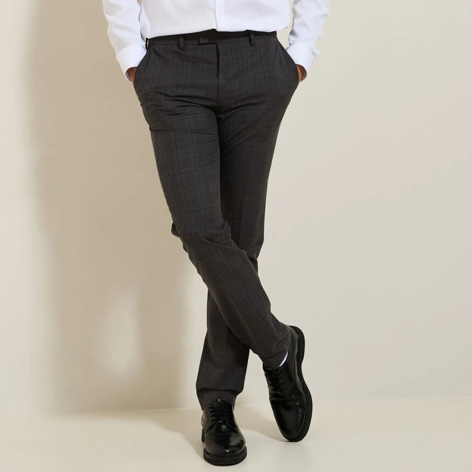 Jules Pantalon de costume slim à carreaux- Pantalon De Costume|Pantalon