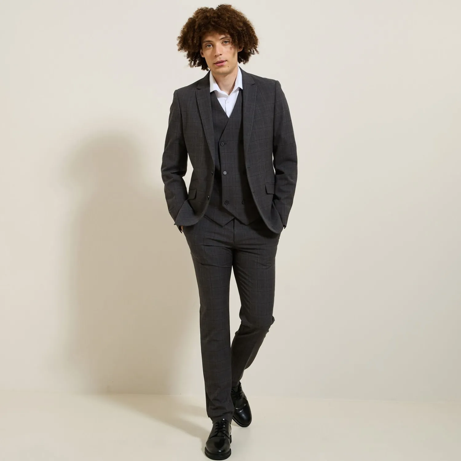 Jules Pantalon de costume slim à carreaux- Pantalon De Costume|Pantalon