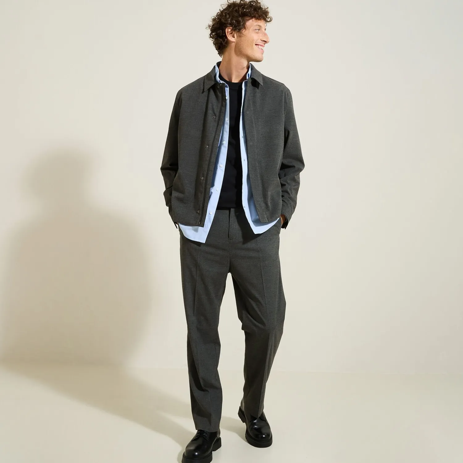 Jules Pantalon large à plis flanelle- Pantalon