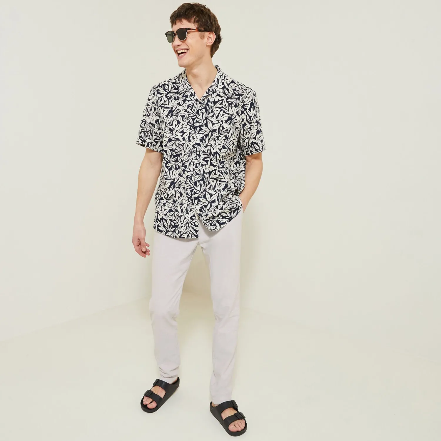 Jules Pantalon slim en coton et lin- Smart Casual|Pantalon Chino