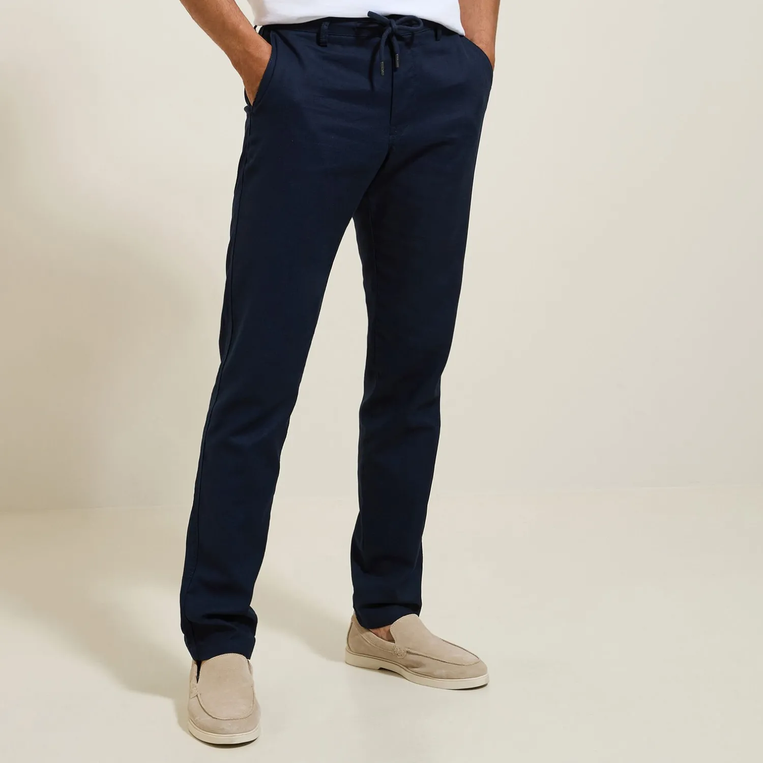 Jules Pantalon slim en coton et lin- Pantalon Chino|Pantalon