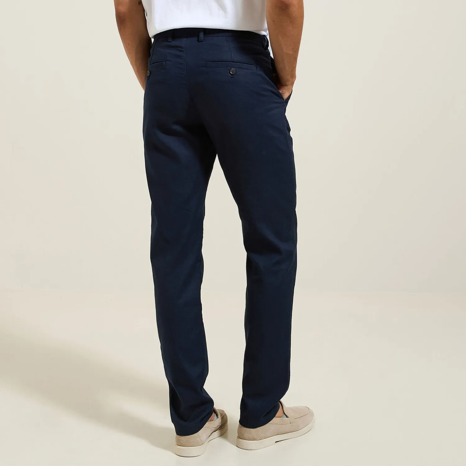 Jules Pantalon slim en coton et lin- Pantalon Chino|Pantalon