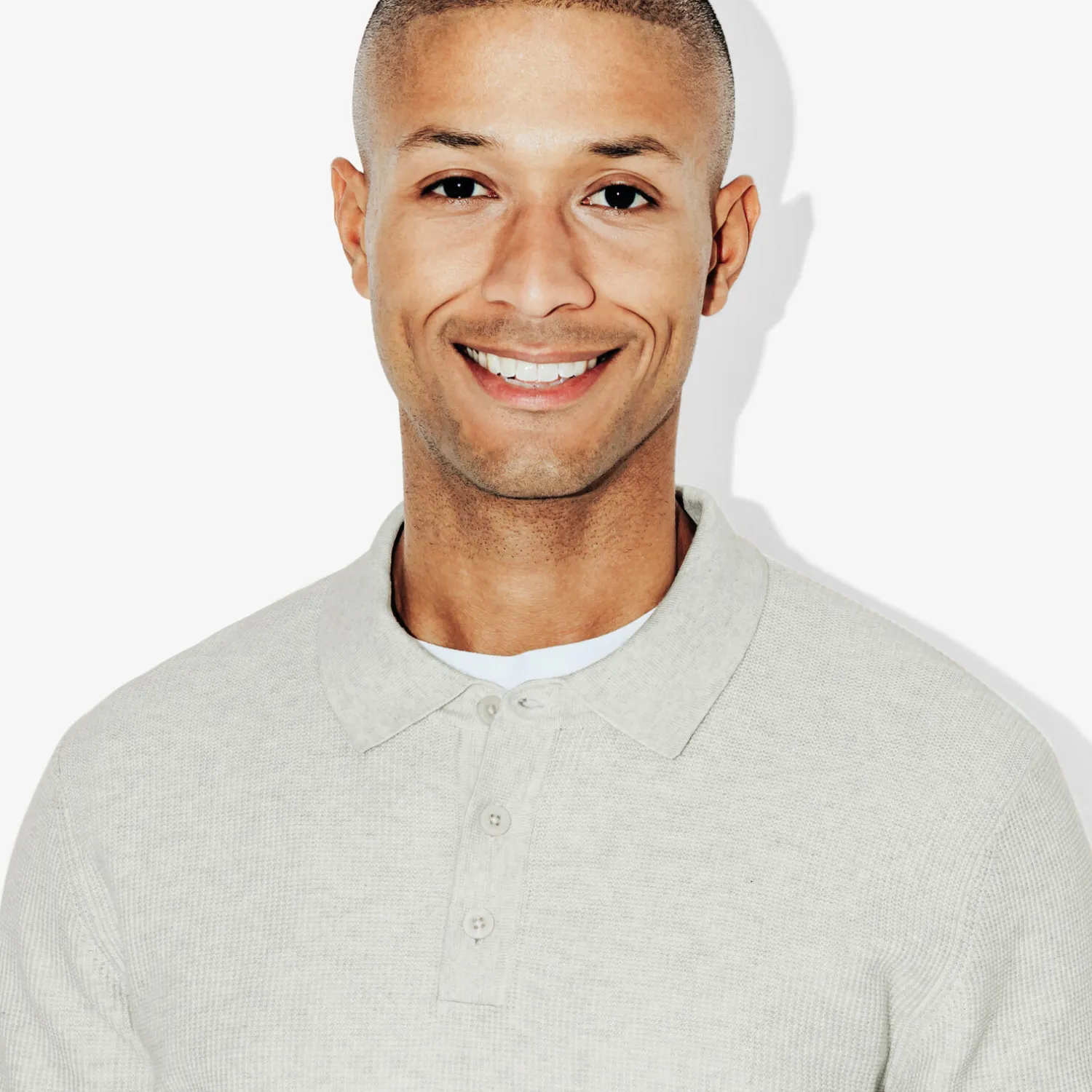 Jules Polo boutonné en maille texturée- Pull