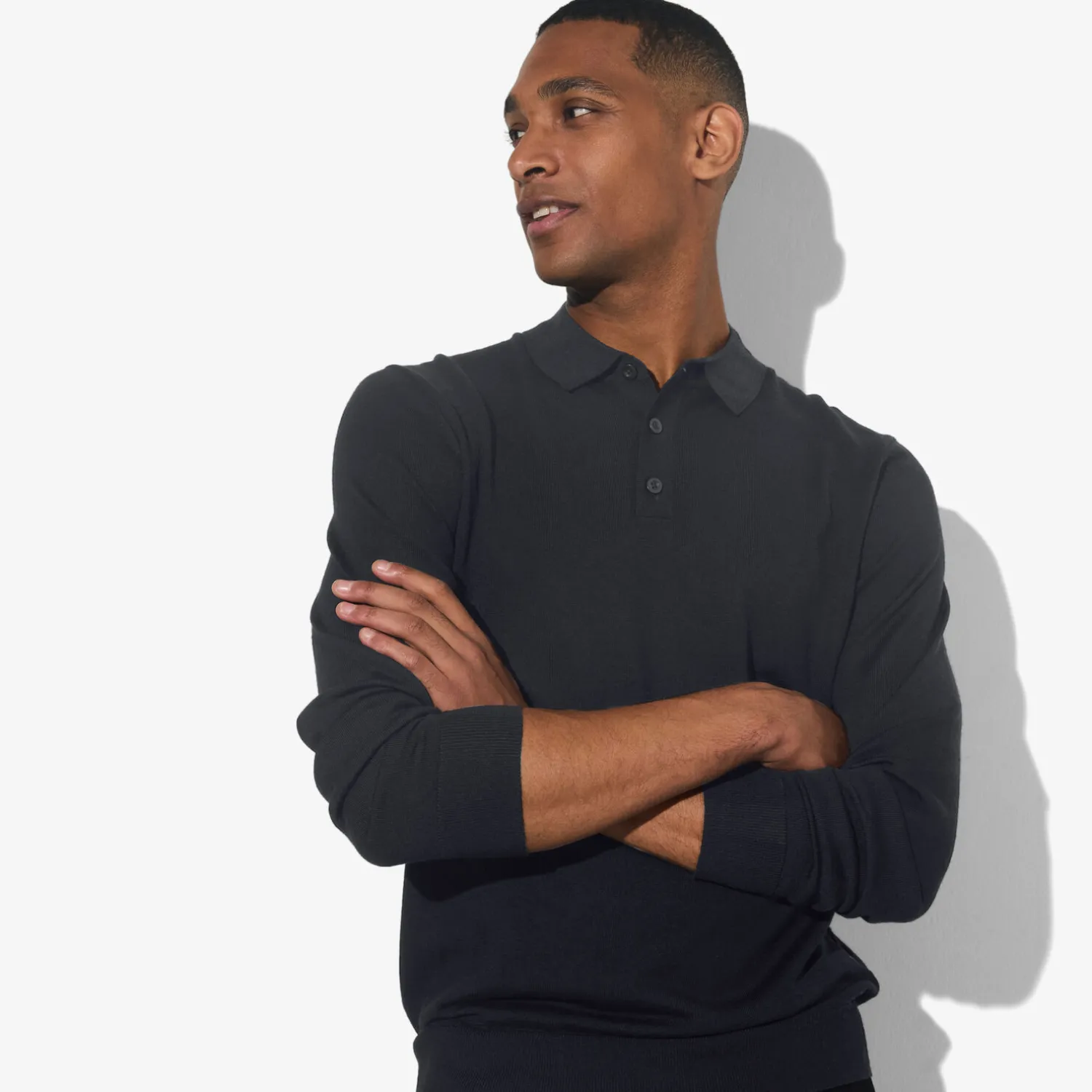 Jules Polo col boutonné en maille en laine de mérinos- Pull