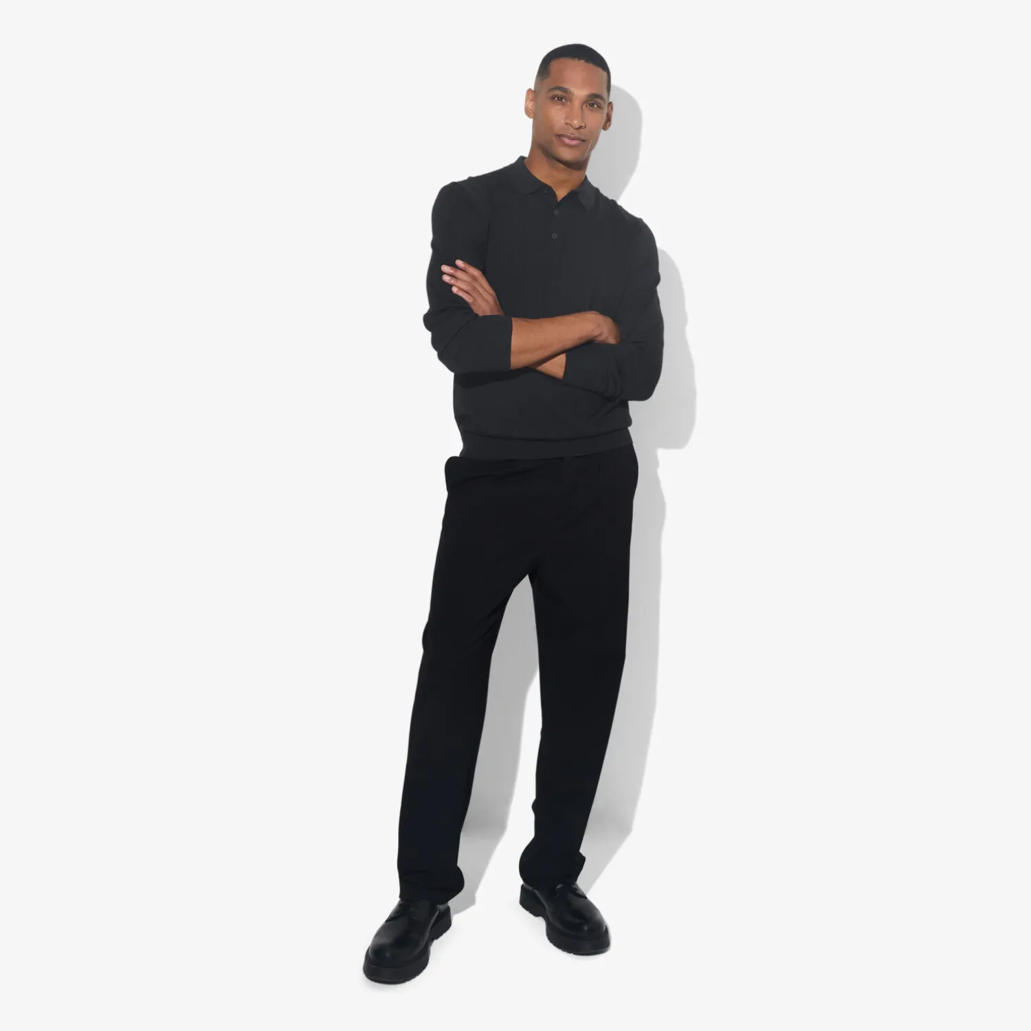 Jules Polo col boutonné en maille en laine de mérinos- Pull