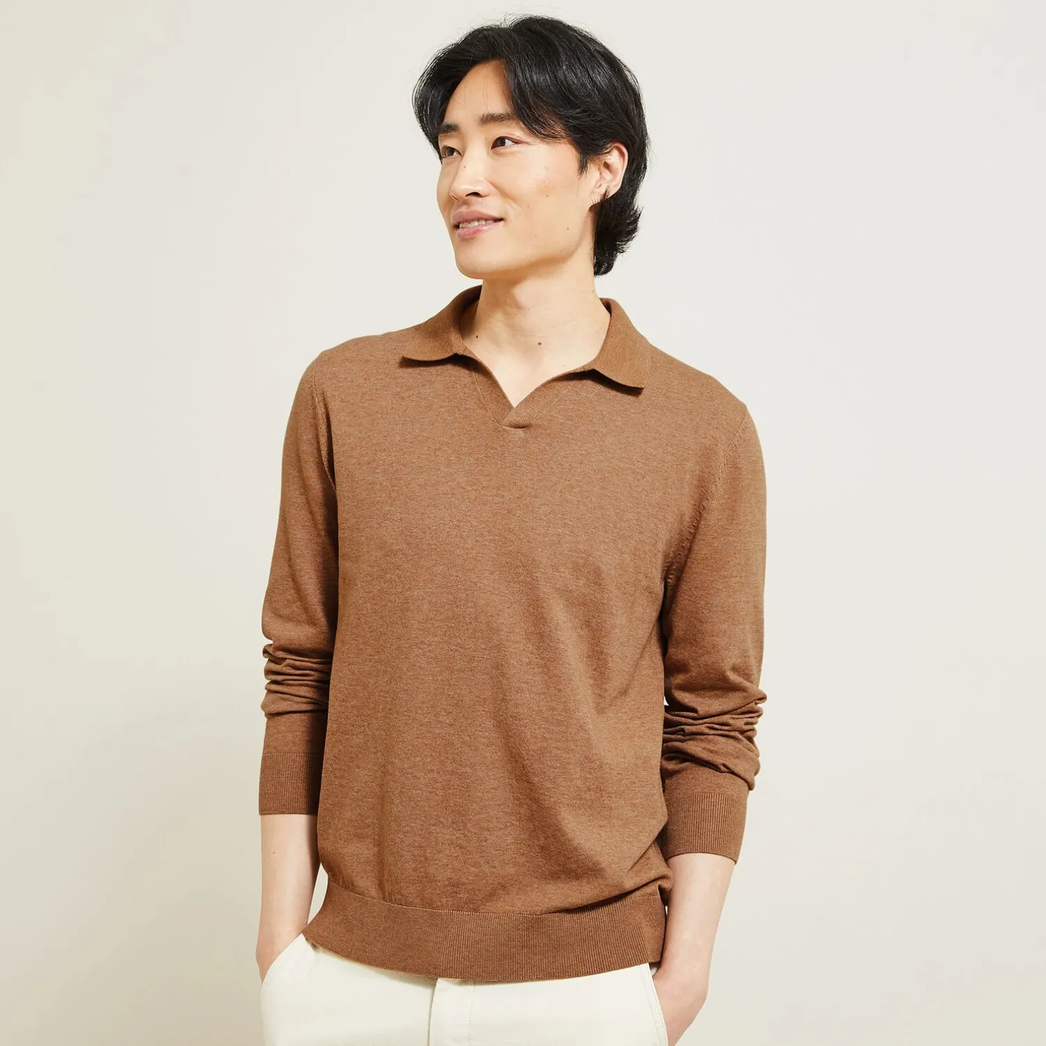 Jules Polo en maille col resort manches longues- Smart Casual|Pull