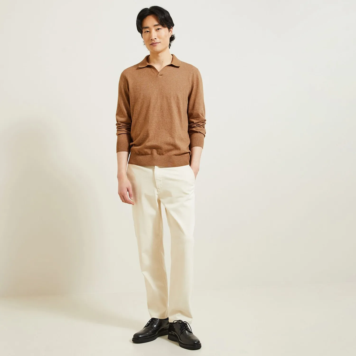 Jules Polo en maille col resort manches longues- Smart Casual|Pull