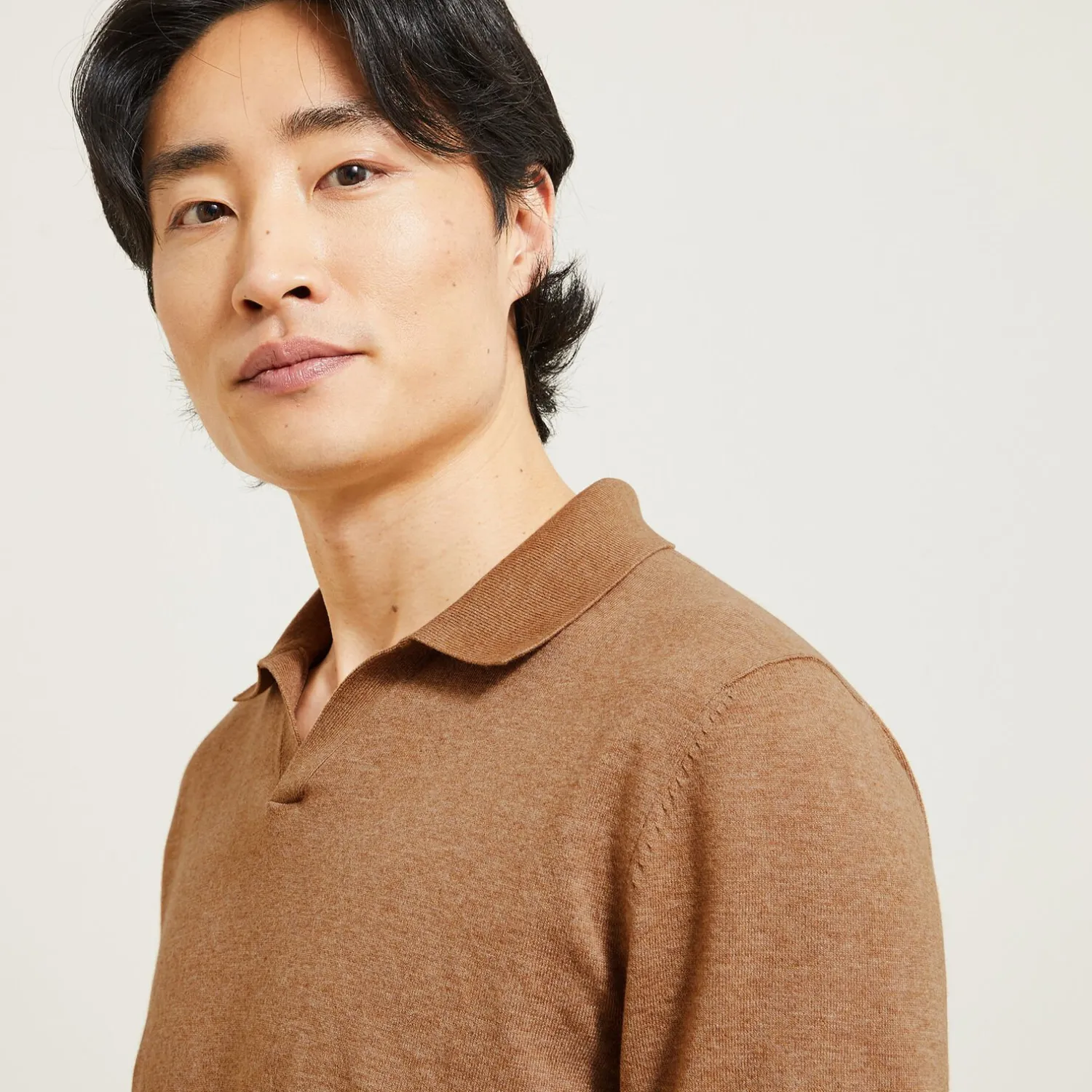 Jules Polo en maille col resort manches longues- Smart Casual|Pull