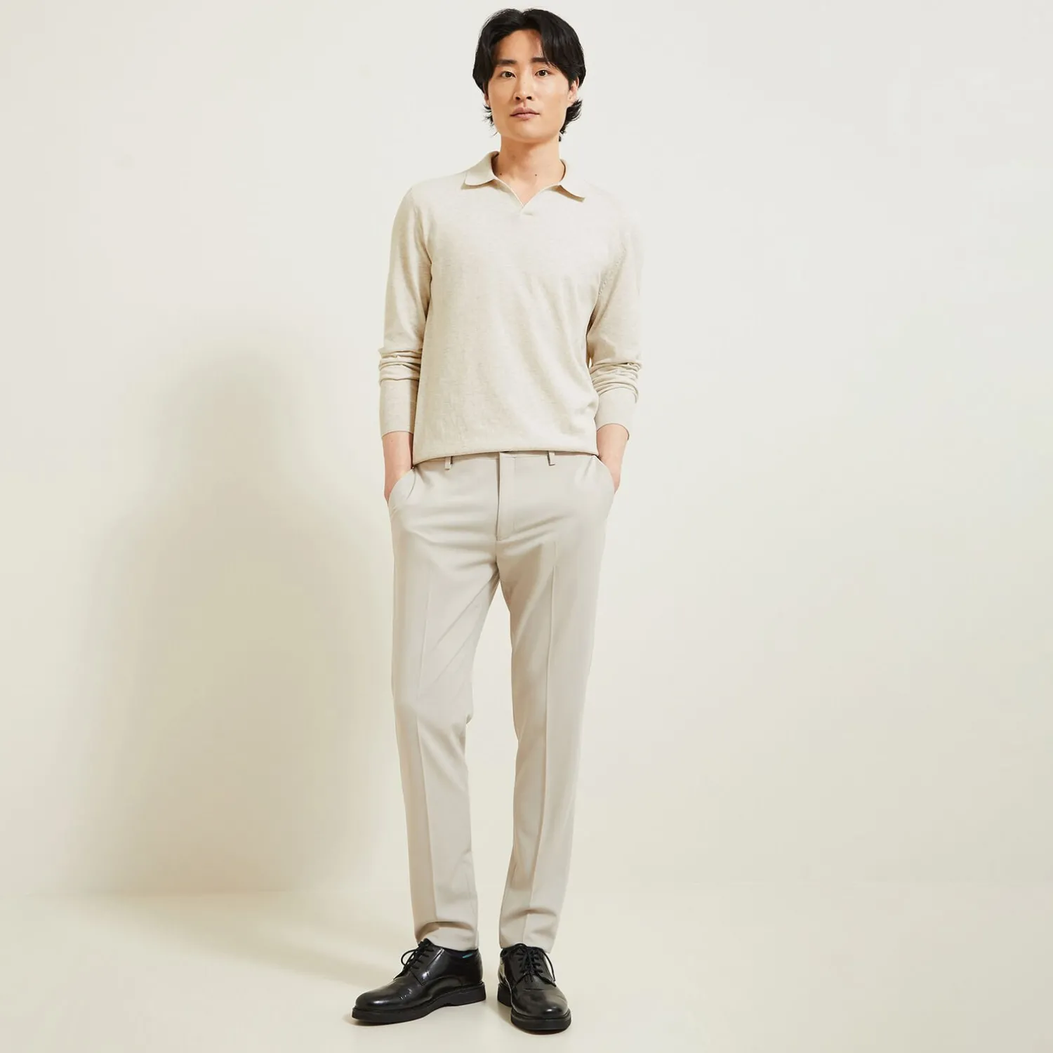 Jules Polo en maille col resort manches longues- Smart Casual|Pull