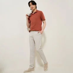 Jules Polo manches courtes broderie poitrine col requin- Polo